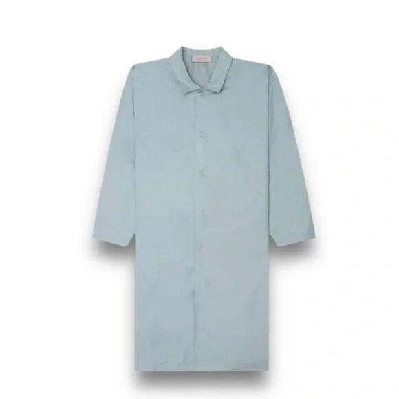 NWT New Fear of God Essentials Long Twill Coat Sycamore Grayish Green Medium - Picture 2 of 16